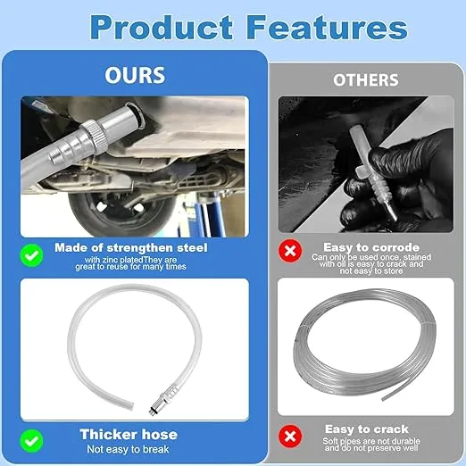 Lower Unit Gear Oil Pump for Standard Quart Bottles, Premium Transmission Fluid Pump, 3/8 Inch Swivel Adapters, 8mm 10mm Adapters, Fit Most Marine Boat Outboard Motors (NOT for Volvo Penta)