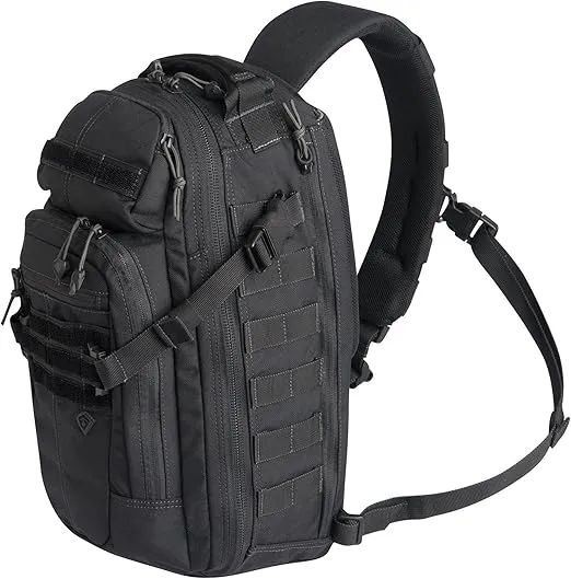 First Tactical Crosshatch Sling Backpack 19L, Military-Grade, Tactical Shoulder Sling Go Bag for Men and Women