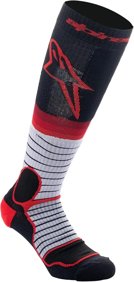 Alpinestars 4701524-1215-L: Mx Pro Socks Black/Grey/Red Lg