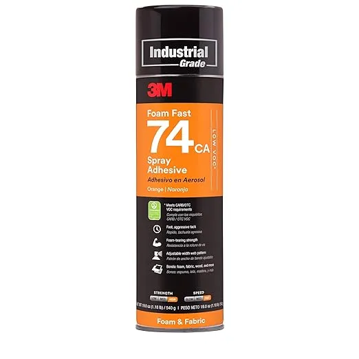 3M Foam Fast 74 CA Spray Adhesive Low VOC <25%, Orange, Net Wt 19.0 oz