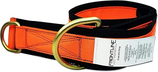 Frontline MPS06 Premium Cross Arm Strap with Reinforced Webbing 6 ' | Beam Anchorage Straps | D-Ring at Both Ends | ANSI & OSHA Compliant | High-Tenacity Polyester Webbing and Alloy Steel D-Ring