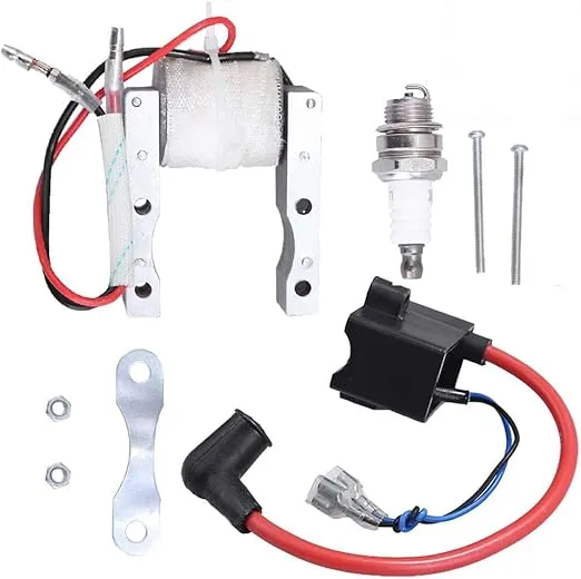 CDI Ignition Coil + Magneto Coil + Spark Plug for 49cc-80cc 2-Stroke Engine Motorized Bicycle Bike