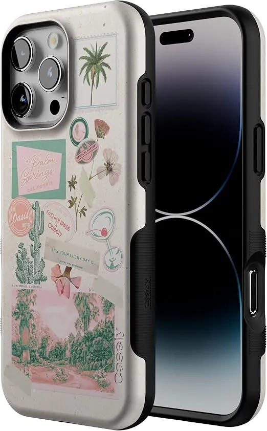 Casely iPhone 16 Pro Max Case | Vintage Vacay | FashionPass x Case | Compatible with MagSafe | Bold Protective Case Design