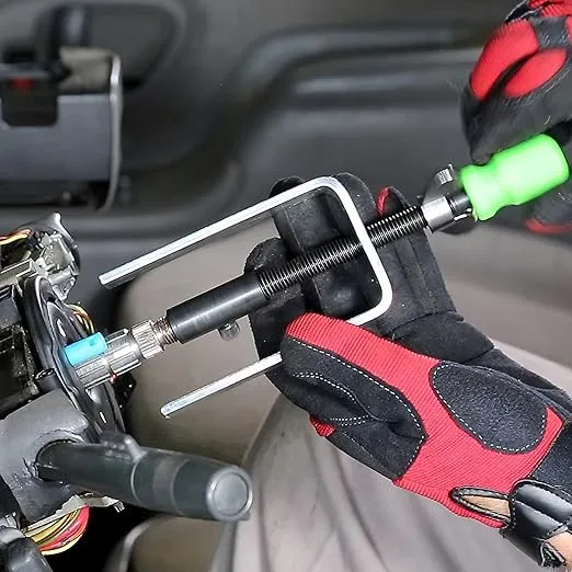 OEMTOOLS 25134 Steering Wheel Lock Plate Remover, Assist in Easy Removal & Installation of Lock Plate Snap Rings for Automotive Steering Columns, Featuring Reversible Adapter for Wide Vehicle Fit