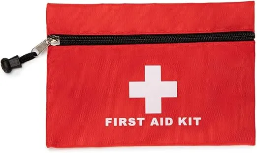 Red First Aid Bag Small First Aid Kit Empty Medical Storage Bag for First Aid Kits Pack Emergency Hiking Backpacking Camping Cycling Travel Car (Red 6.3x4.3 12PCS)