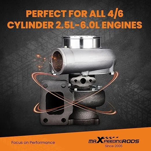 maXpeedingrods GT35 GT3582 Universal Turbocharger for 2.5L-6.0L Engine, A/R .70 Cold A/R .63 T3 Up to 600HP
