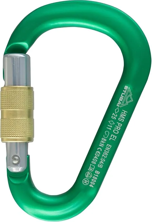 Stubai Anodized HMS Pro Screwgate Carabiner, Green