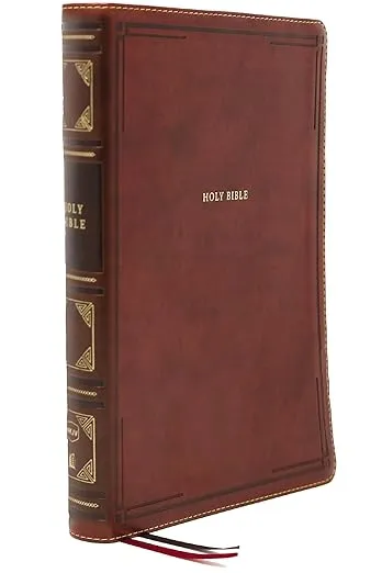 NKJV, Thinline Reference Bible, Leathersoft, Brown, Red Letter, Comfort Print: Holy Bible, New King James Version