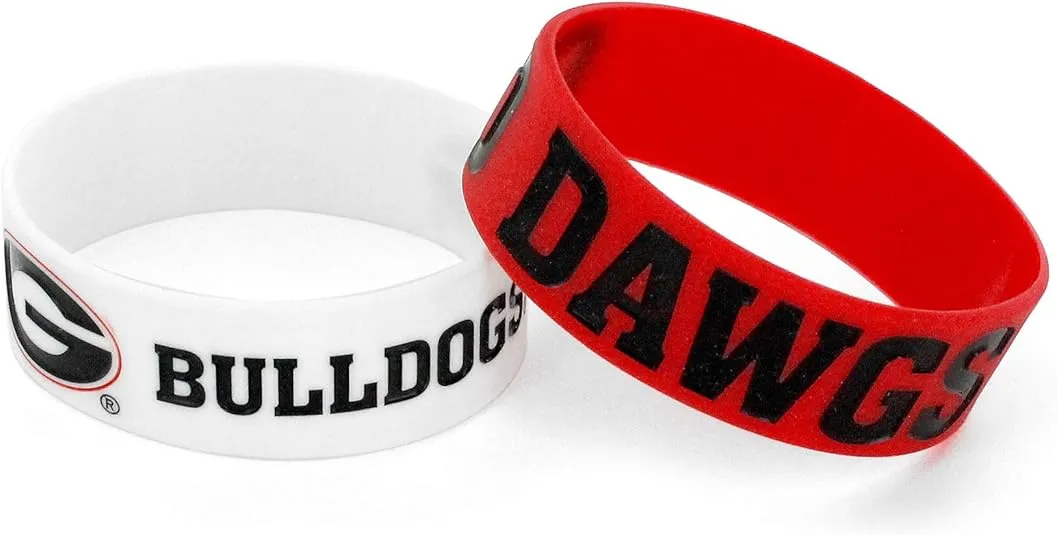 aminco NCAA Georgia Bulldogs Wide Bracelet, 2-Pack
