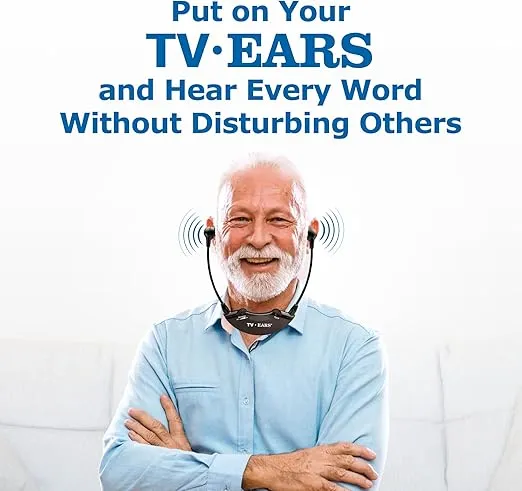 TV · EARS Analog Wireless Headset System - Wireless Headset for TV, Ideal for Seniors & those with Hearing Difficulties, Plug N' Play RF Transmitter Headset with TV Earbuds, Compatible with Most TVs