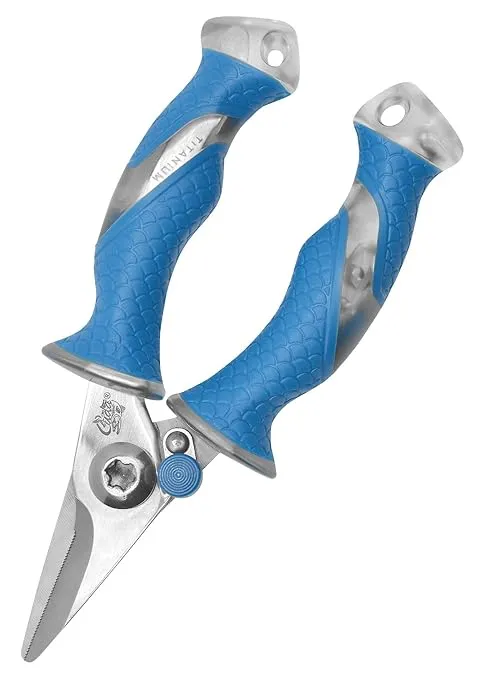 CUDA 5.25" Titanium Bonded Mini Snips Compact Durable Fishing Braid, Mono & Fluorocarbon Cutter for Saltwater & Freshwater Use with Internal Spring