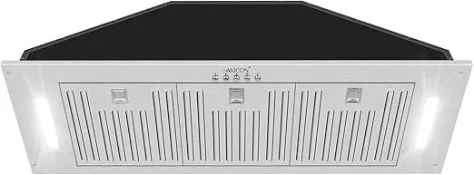 Akicon 36 Inch Range Hood Insert, Ultra Quiet Stainless Steel Ducted Insert/Built-in Kitchen Vent Hood with Powerful Suction, LED Lights and Dishwasher Safe Filters, 3-Speeds 600 CFM (Cool White)