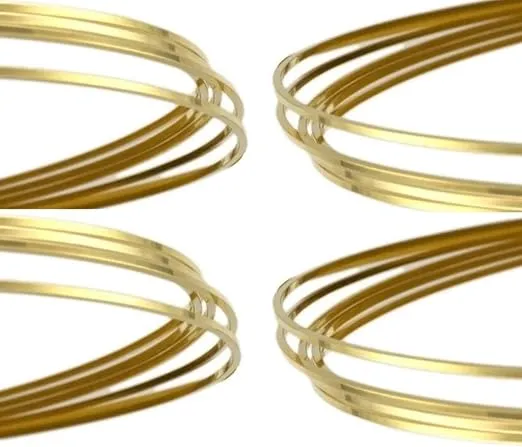 Brass Square Wire(Dead Soft) 4 Assorted Gauges 14-16-18-20/10 Ft Each (Yellow Solid Brass)