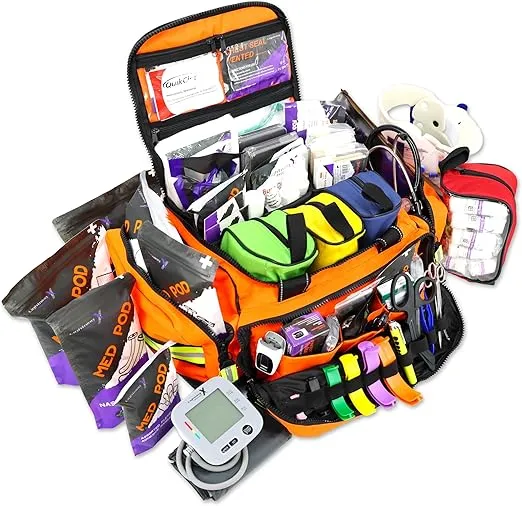 Lightning X Premium Stocked Modular EMS/EMT Trauma First Aid Responder Medical Bag + Kit
