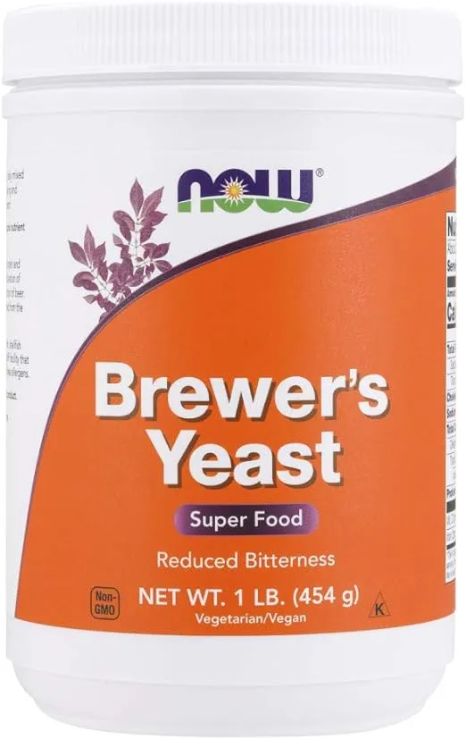 NOW Foods Supplements, Brewer's Yeast Powder with naturally occurring Protein and B-Vitamins, 1-Pound