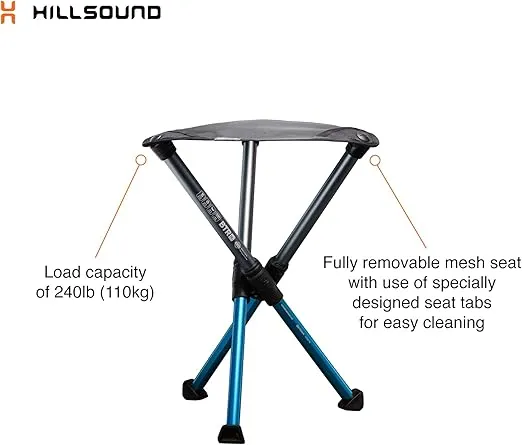 Hillsound BTR Stool for Ultralight Backpacking & Hiking, Lightweight Camping Chairs, Compact Portable Outdoor Seat