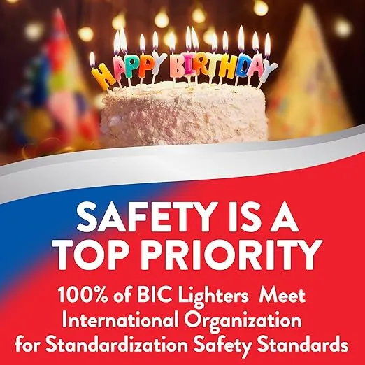 BIC Mini Pocket Lighters, Assorted Bright Colors, 50-Count Tray, Safe and Reliable Child-Resistant Lighters