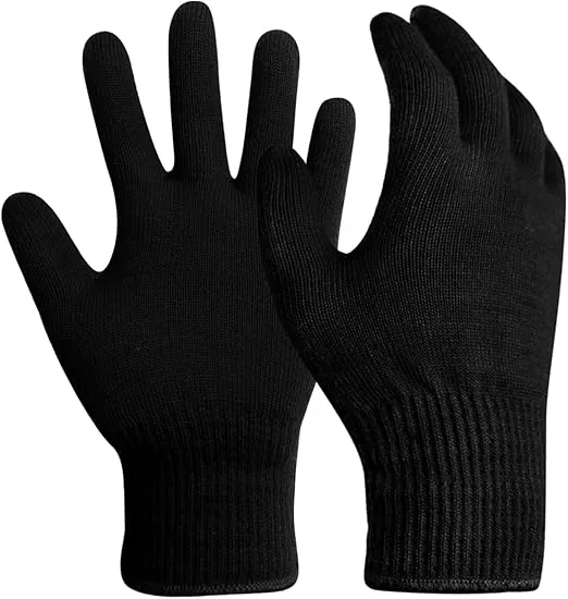 Evridwear Men Women Merino Wool String Knit Liner Warm Gloves 4 Sizes and Colors