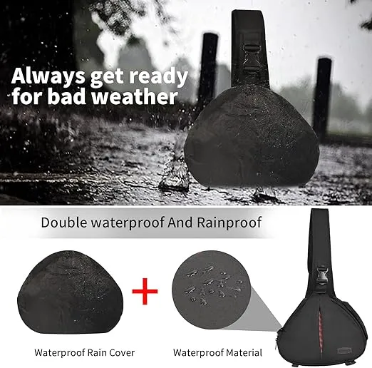 CADeN Camera Bag Sling Shoulder Bag Camera Case Waterproof with Rain Cover Tripod Holder, Compatible for DSLR/SLR Cameras (Canon Nikon Sony Pentax) and Accessories Shoulder Camera Bag