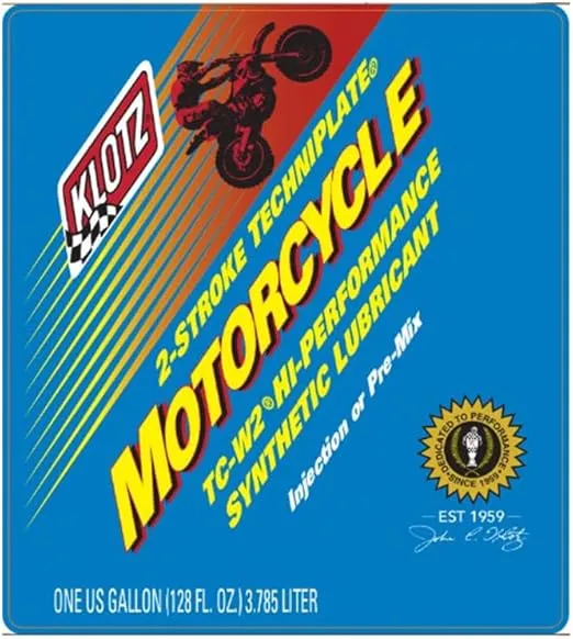 Klotz Motorcycle TechniPlate Synthetic Premix/Injector Oil for 2-Stroke TC-W2 Engines – 1 Gallon KL-301