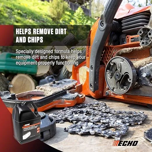 Echo Products 6459007 Power Chainsaw Bar and Chain Oil Power Equipment Lubricant for Professional and Home Use, High-Performance Lubricating Formula for Minimizing Resin Build-Up 128 fl oz (1 Gallon)