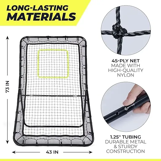 Victorem Lacrosse Rebounder for Backyard - 6x4 Ft. Lacrosse Bounce Back Net, Volleyball Rebounder, Pitch Back Baseball Rebounder fits for Volleyball, Tennis and Softball Training