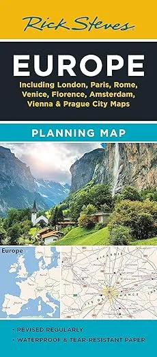 Rick Steves Europe Planning Map: Including London, Paris, Rome, Venice, Florence, Amsterdam, Vienna & Prague City Maps