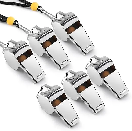 KTRIO Whistle for Coaches, Metal Whistle Sports Whistle with Lanyard, Loud Crisp Sound Whistles for Referees, Coaches, Teachers, Polices, Training, Outdoor Sports