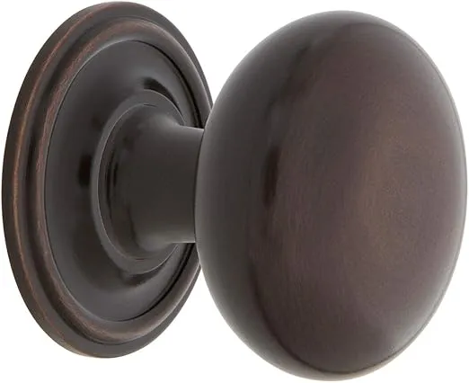 Nostalgic Warehouse New York Brass 1 3/8" Cabinet Knob with Classic Rose in Timeless Bronze