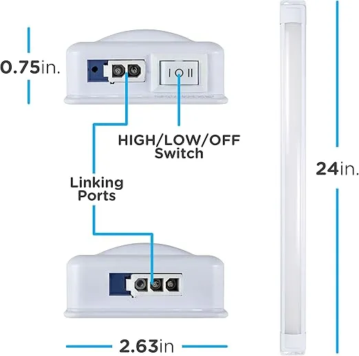 Enbrighten Premium Linkable Under Cabinet Fixture, 24in, LED, Linkable, 803 Lumens, 3000K Warm White, 38848-T1