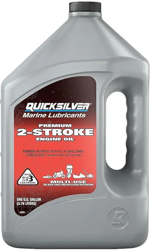 Quicksilver Premium 2-Stroke Engine Oil – Outboards, PWCs, Snowmobiles and Motorcycles - 1 Gallon
