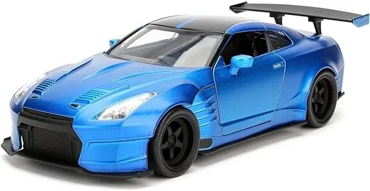 Jada Toys Fast & Furious 1:24 2009 Brian's Nissan GT-R R35 Ben Sopra Die-cast Car, Toys for Kids and Adults Blue
