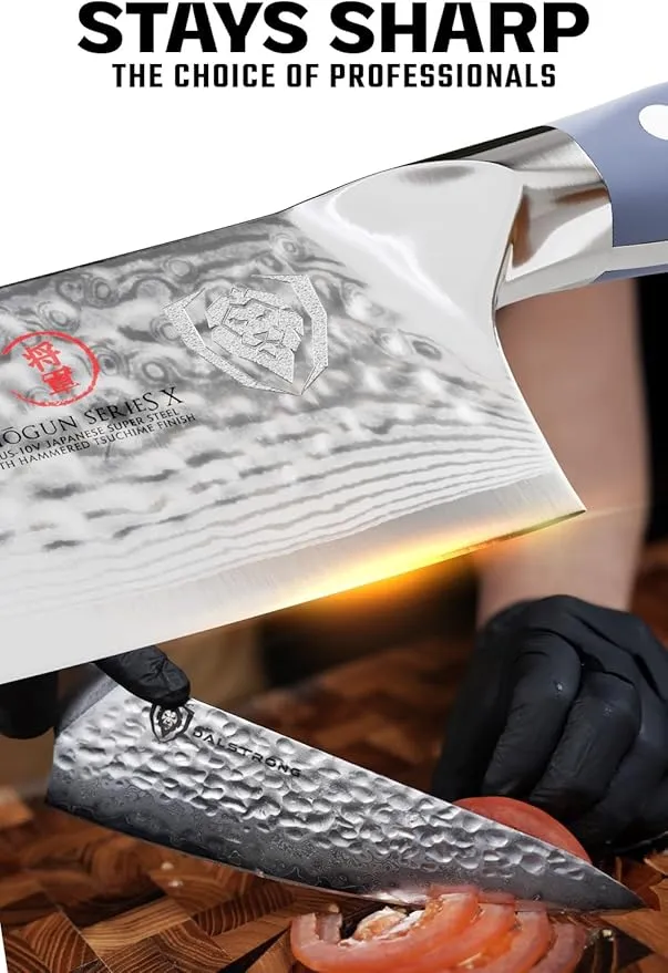 Dalstrong Chef Knife - 8 inch Blade - Shogun Series - Japanese AUS-10V Super Steel Kitchen Knife - Lightblue Handle ABS - Damascus - Razor Sharp Chef's Knife - Professional Full Tang Knives - Sheath