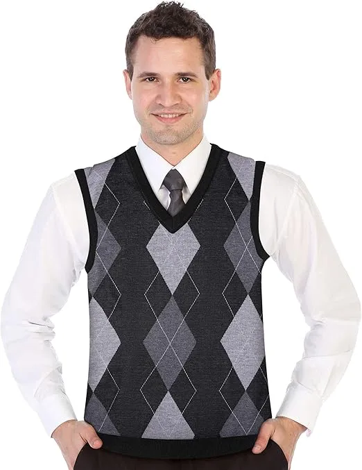 Gioberti Mens Super Soft Diamond Knitted Sleeveless Vest