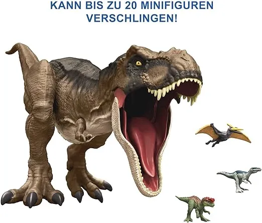 Mattel Jurassic World Super Colossal Dinosaur Action Figure, Large Tyrannosaurus Rex Dino Toy with Eating Feature, 3+ Feet Long T Rex