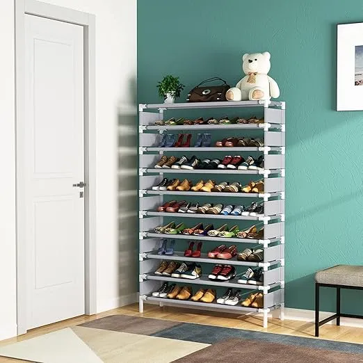 Tribesigns 10 Tiers Shoe Rack, Large Capacity Shoe Organizer, Shoe Shelf for 50 Pair, Large Shoe Rack, Extra Large Shoe Shelf