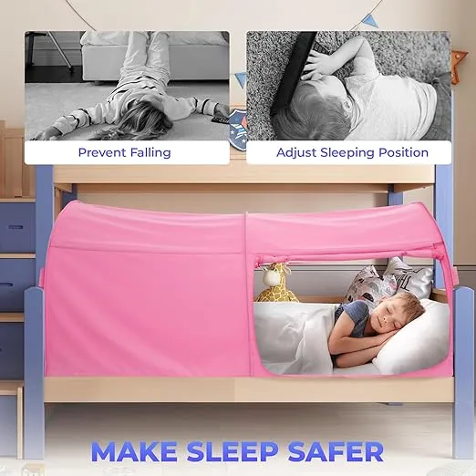 Alvantor Bed Canopy Bed Tents Dream Tents Privacy Space Twin Size Sleeping Tents Indoor Pop Up Portable Frame Curtains Breathable Grey Cottage (Mattress Not Included) Reducing Light