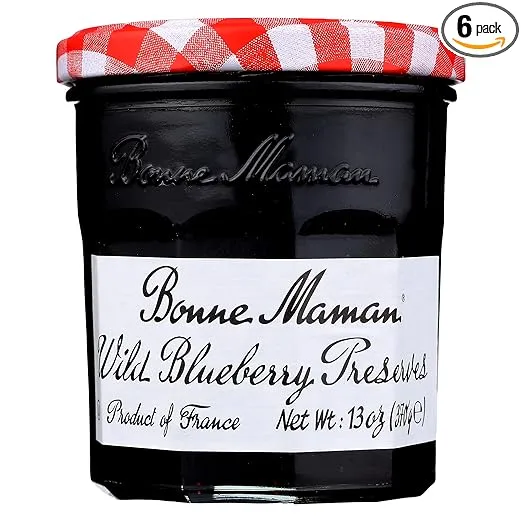 Bonne Maman Wild Blueberry Preserves, 13 Ounce Jars (Pack of 6)