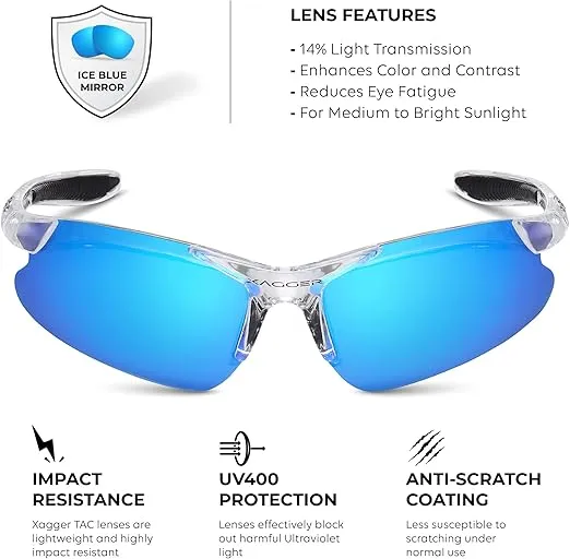 Xagger Kids Youth Polarized Sports Sunglasses for Boys Girls Baseball Softball Glasses TR90 Frame