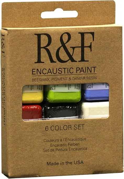 R&F Handmade Paints - Professional Encaustic Paint - Introductory Colors, Set of 6 40ml