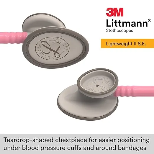 3M Littmann Lightweight II S.E. Stethoscope, 2456, 28" Pearl Pink Tube