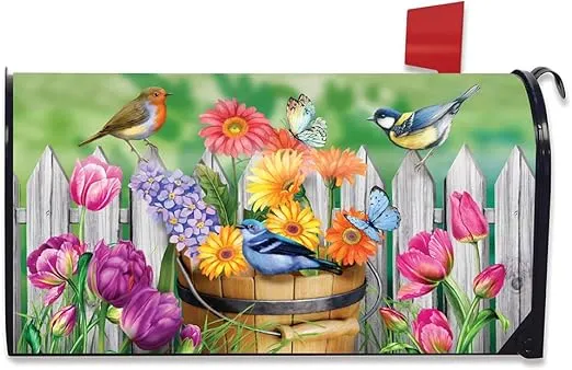 Briarwood Lane Birds and Blooms Spring Magnetic Mailbox Cover Floral Standard