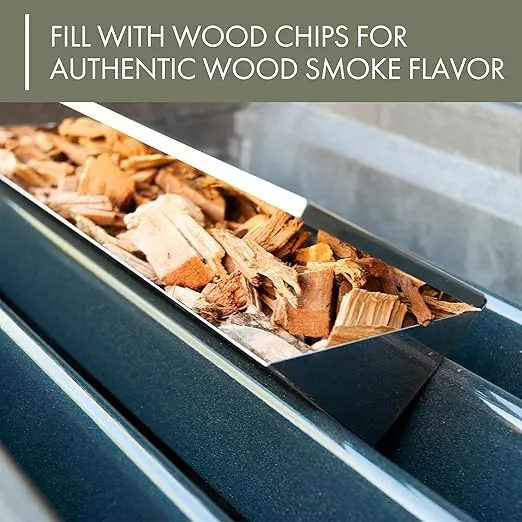 Charcoal Companion V-Shaped Heavy Duty Stainless Steel Smoker Box for Gas & Charcoal Grills - Nonstick BBQ Smoker Box with Lid for Wood Chips, Pellets, Chunks - Ideal for Smoking Meat & Fish (Silver)