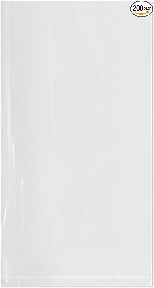 Plymor 8" x 15" (Pack of 200), 2 Mil Flat Open Clear Plastic Poly Bags