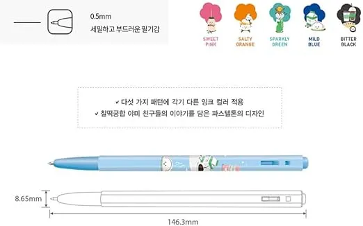 MONAMI 153 Yummy Ballpoint pens 0.5mm 5 Body colors Ink 5 colors