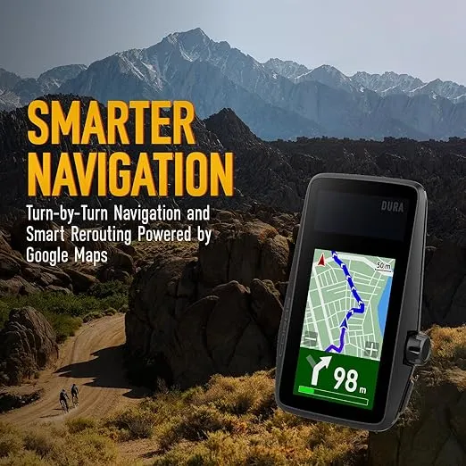 COROS DURA Solar GPS Cycling Units, 120-Hour GPS Battery Life, Solar Charging, 2.7" MIP Color Touchscreen, Fast Data Sync, Turn-by-Turn Navigation, Dual-Freq GPS, Strava, Ride with GPS, Komoot Routes