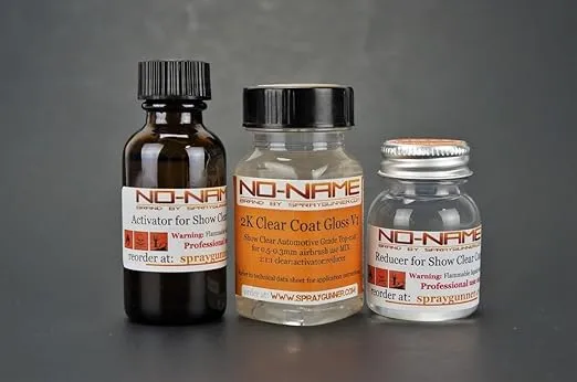 2K High-Gloss Clear Coat Automotive Grade Set by NO-NAME Brand. For Scale-modeling, Fishing Lures and Other Small Projects