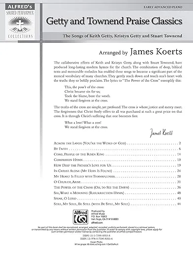 Getty and Townend Praise Classics: The Songs of Keith Getty, Kristyn Getty and Stuart Townend (Sacred Performer Collections)