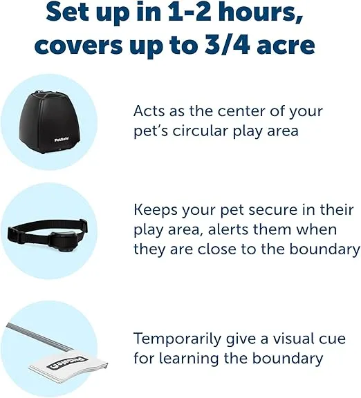 PetSafe Stay & Play Dog Wireless Fence System with Replaceable Battery Collar, Wireless Dog Fence System Portable Pet Boundary, Waterproof Collar, from The Parent Company of Invisible Fence Brand