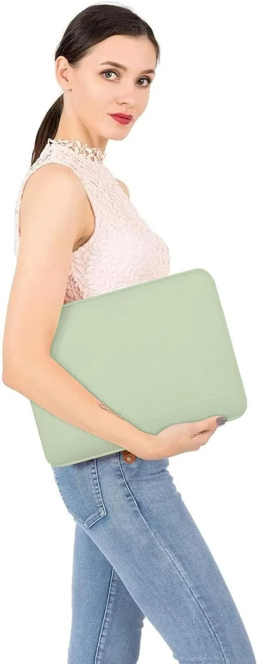MOSISO Laptop Sleeve Compatible with MacBook Air/Pro, 13-13.3 inch Notebook, Compatible with MacBook Pro 14 inch M4 M3 M2 M1 Chip Pro Max 2024-2021, Neoprene Bag with Small Case, Sage Green